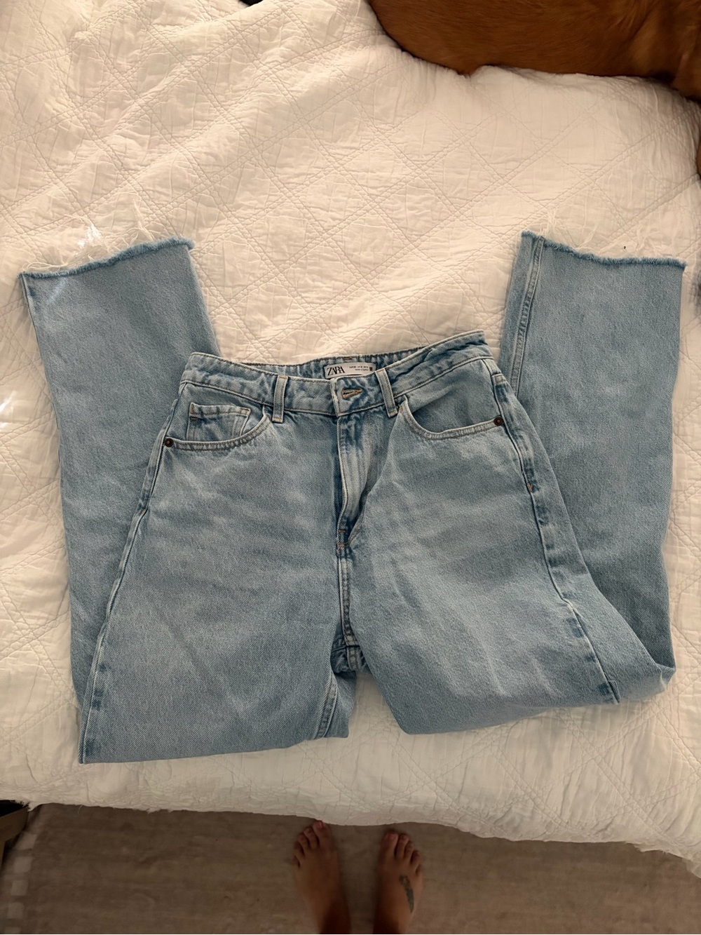 Zara Light Wash Straight Leg Jeans